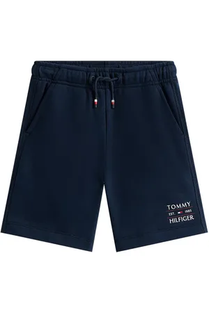 Tommy Hilfiger Short Jogging Coupe Droite Junior Garçon En Coton Mélangé Bleu Marine à Taille élastiquée - Marine