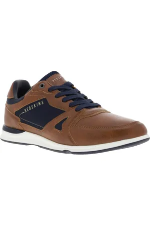 Redskins Baskets Basses En Cuir Cognac à Lacets Plats - Cognac
