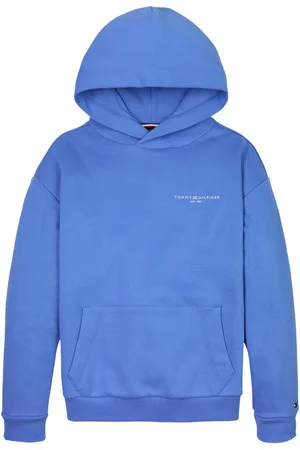 Tommy Hilfiger Sweat Junior Garçon Coton Régénératif Mélangé Avec Manches Longues Et Col à Capuche Bleu - Bleu