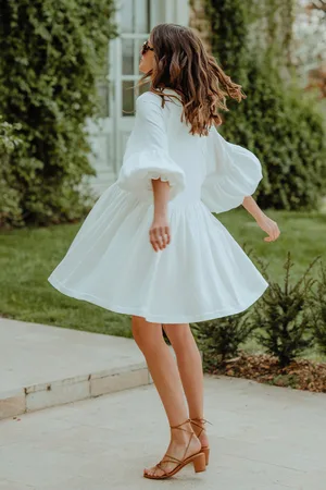 Saaj Robe élisé blanc coton