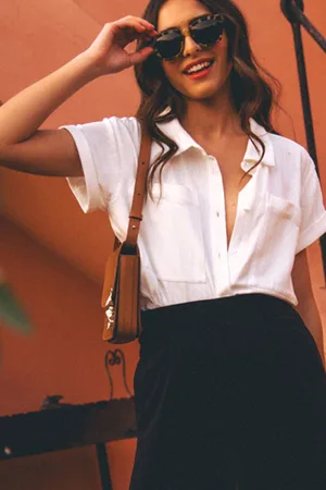 Saaj Chemise marco lin viscose blanc