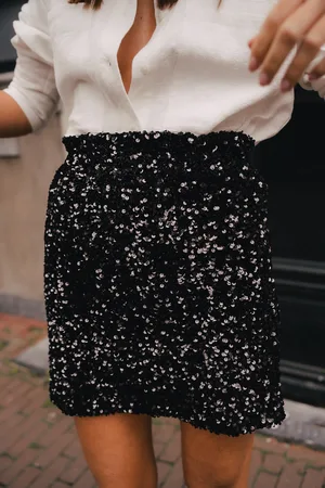 Saaj Jupe eloi sequin noir