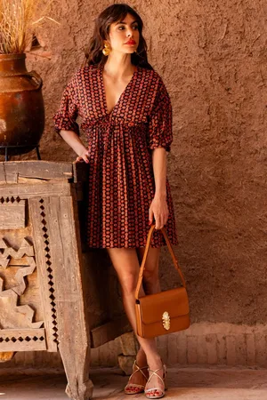 Saaj Robe margaux imprimé lotus