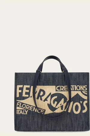 Salvatore Ferragamo Femmes Sac cabas avec logo (L) Bleu