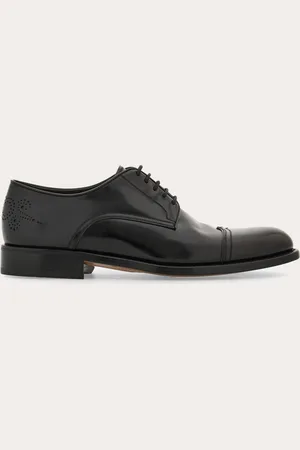 Salvatore Ferragamo Hommes Derby avec embout Noir Taille 39