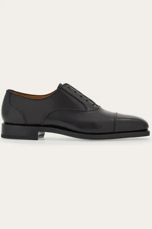 Salvatore Ferragamo Hommes Oxford Tramezza avec embout Noir Taille 40.5