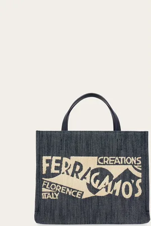 Salvatore Ferragamo Femmes Sac cabas avec logo (M) Bleu