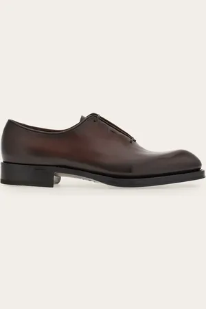 Salvatore Ferragamo Hommes Oxford Tramezza avec laçage couvert Brun Taille 40.5