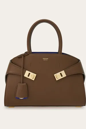 Salvatore Ferragamo Femmes Sac à main Hug bicolore (M) Brun