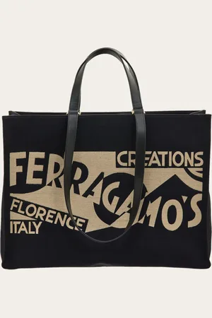 Salvatore Ferragamo Femmes Sac cabas avec logo (XL) Noir