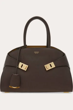 Salvatore Ferragamo Femmes Sac à main Hug bicolore (M) Brun