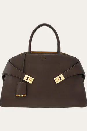 Salvatore Ferragamo Femmes Sac à main Hug bicolore (L) Brun