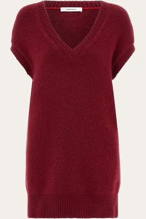 Salvatore Ferragamo Femmes Gilet oversize en cachemire Rouge