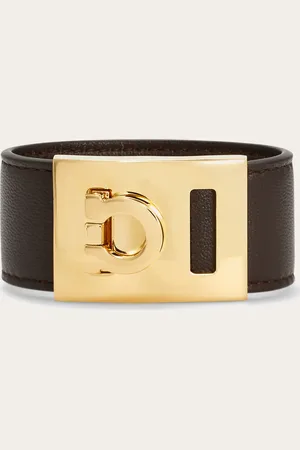 Salvatore Ferragamo Femmes Bracelet avec Gancini - Taille 15 Brun