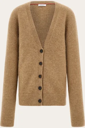 Salvatore Ferragamo Femmes Cardigan oversize avec soie et alpaga