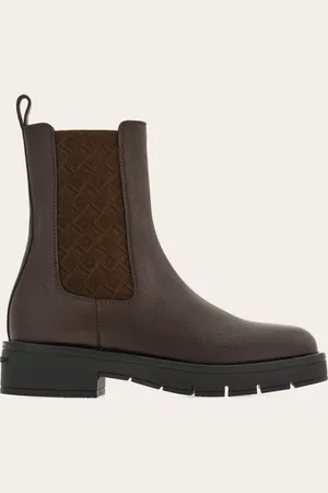 Salvatore Ferragamo Femmes Bottine chelsea Brun Taille 35.5