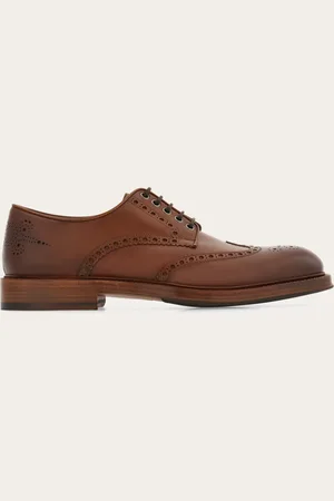 Salvatore Ferragamo Hommes Derby Tramezza avec queue d’hirondelle Brun Taille 40