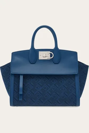 Salvatore Ferragamo Femmes Studio Soft bag Monogram (M) Bleu