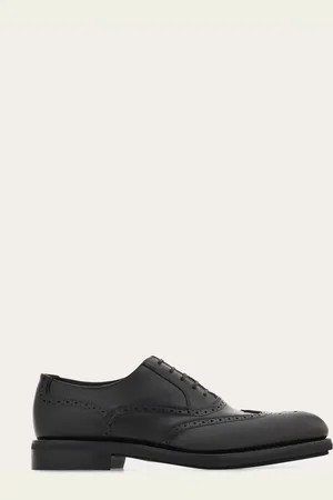 Salvatore Ferragamo Hommes Oxford Brogue Tramezza Noir Taille 39.5