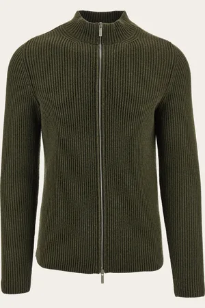 Salvatore Ferragamo Hommes Cardigan zippé Vert