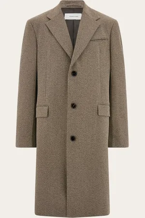 Salvatore Ferragamo Hommes Manteau à simple boutonnage Brun