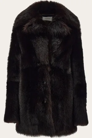 Salvatore Ferragamo Femmes Manteau court en shearling Brun