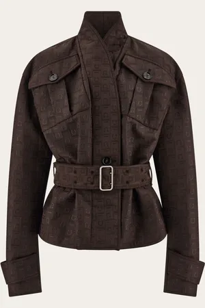 Salvatore Ferragamo Femmes Veste avec imprimé Monogram Brun