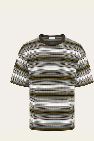 Salvatore Ferragamo Hommes Tricot manche courte à rayures Multicolore