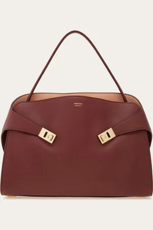 Salvatore Ferragamo Femmes Sac porté épaule Hug Soft bicolore (L) Rouge