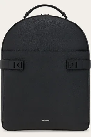 Salvatore Ferragamo Hommes Sac à dos avec boucles Gancini Noir
