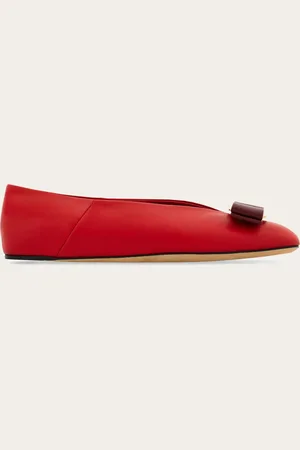 Salvatore Ferragamo Femmes Ballerine nœud Vara Rouge Taille 36