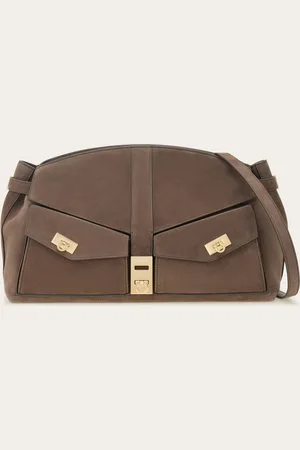 Salvatore Ferragamo Femmes Sac à bandoulière Hug multipocket (L) Gris