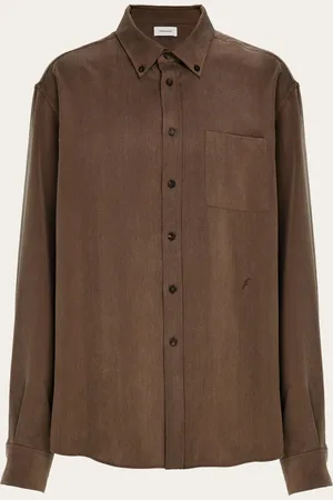Salvatore Ferragamo Hommes Chemise manche longue Gris
