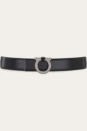 Salvatore Ferragamo Hommes Ceinture réversible Gancini Noir