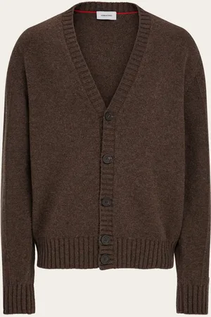 Salvatore Ferragamo Hommes Cardigan en cachemire Brun