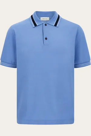 Salvatore Ferragamo Hommes Polo manche courte Bleu