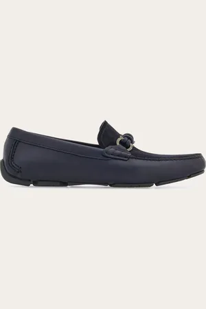 Salvatore Ferragamo Hommes Driver mors Gancini Bleu Taille 42.5