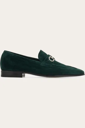 Salvatore Ferragamo Hommes Mocassin mors Gancini Vert Taille 40