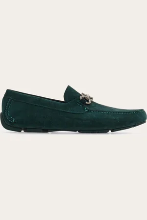 Salvatore Ferragamo Hommes Driver ornement Gancini Vert Taille 39.5