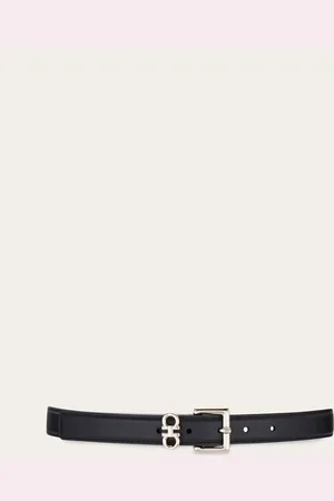 Salvatore Ferragamo Femmes Ceinture fixe avec double Gancini Bleu