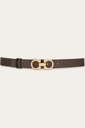 Salvatore Ferragamo Femmes Ceinture réversible et réglable Gancini Gris