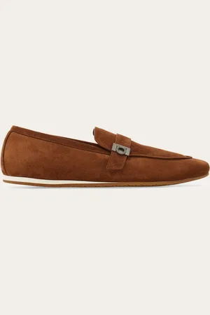 Salvatore Ferragamo Hommes Mocassin avec boucle Hug Brun Taille 39.5