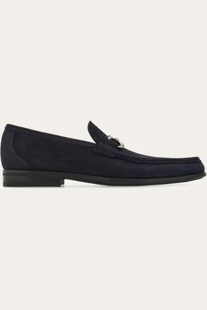 Salvatore Ferragamo Hommes Mocassin mors Gancini Bleu Taille 40