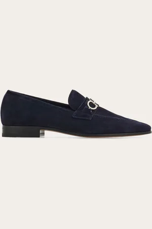 Salvatore Ferragamo Hommes Mocassin mors Gancini Bleu Taille 39.5