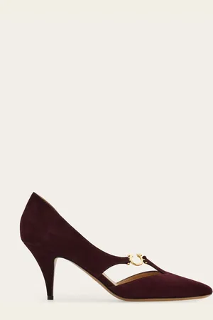 Salvatore Ferragamo Femmes Escarpin décolleté détail Gancini Rouge Taille 35