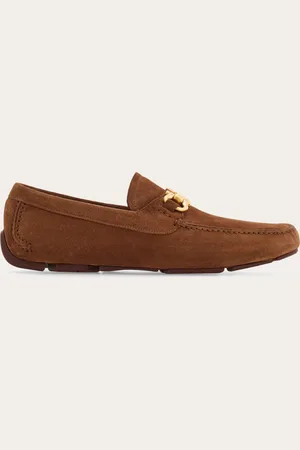 Salvatore Ferragamo Hommes Driver ornement Gancini Brun Taille 39