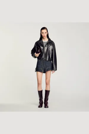 Sandro Blouson en cuir vieilli