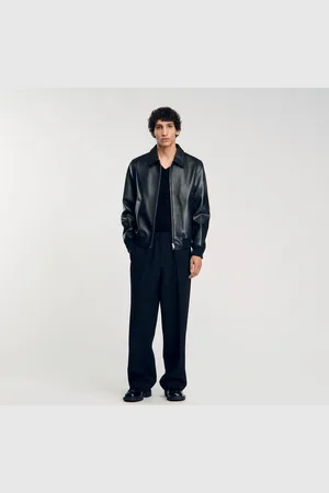 Sandro Blouson en cuir lisse
