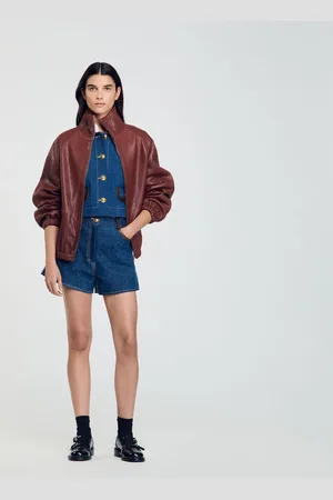 Sandro Blouson en cuir oversize