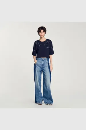 Sandro T-shirt à détails perlés